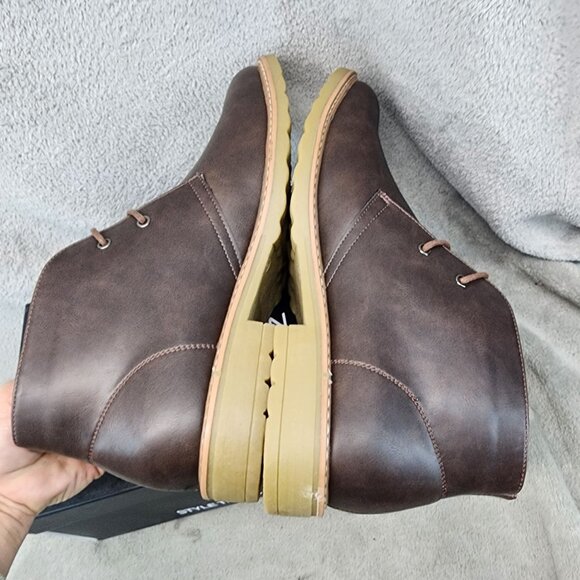 Nick Graham Shoes Mens Size 12 Charles Brown Faux Leather Chukka Boots *NWT*